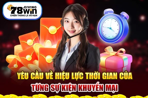 Yêu cầu về hiệu lực thời gian của từng sự kiện khuyến mại